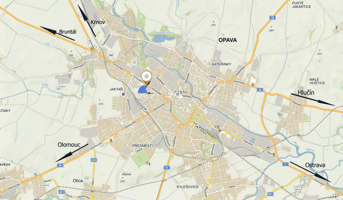 mapa příjezdu do Firmy Ganeko